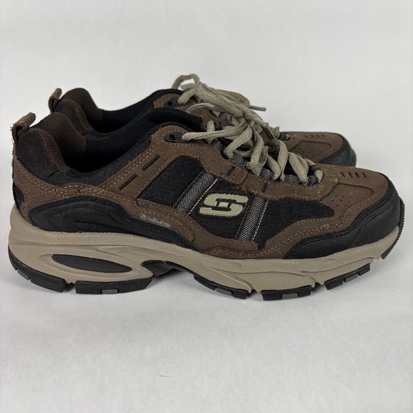 Sketchers Sport Men's Size 8.5 Sneaker Brown/Black Leather NWOT - Picture 1 of 11